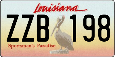 LA license plate ZZB198