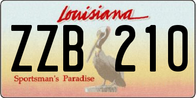 LA license plate ZZB210