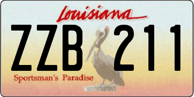 LA license plate ZZB211