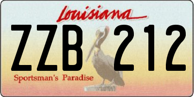 LA license plate ZZB212