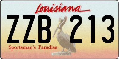 LA license plate ZZB213