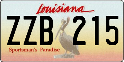 LA license plate ZZB215