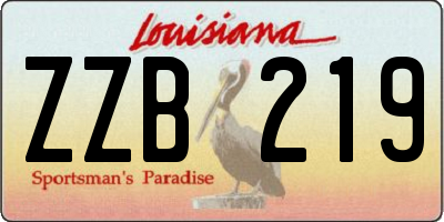 LA license plate ZZB219