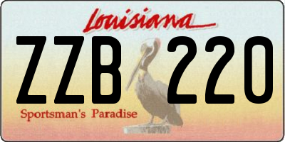 LA license plate ZZB220