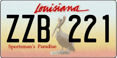 LA license plate ZZB221