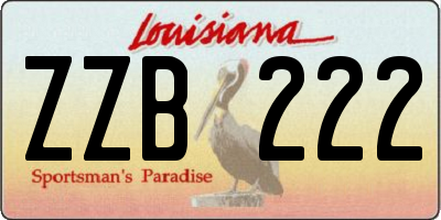 LA license plate ZZB222