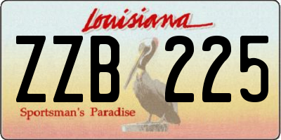 LA license plate ZZB225