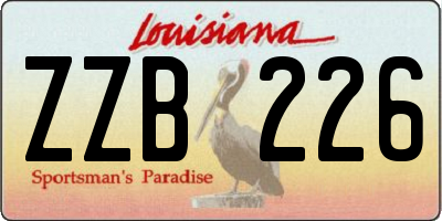 LA license plate ZZB226