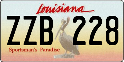 LA license plate ZZB228