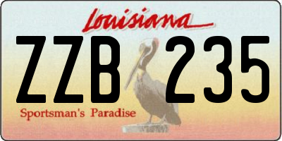 LA license plate ZZB235