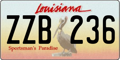 LA license plate ZZB236