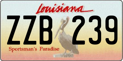 LA license plate ZZB239