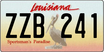 LA license plate ZZB241