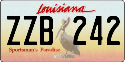 LA license plate ZZB242