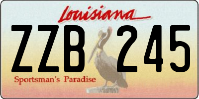 LA license plate ZZB245