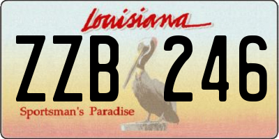 LA license plate ZZB246