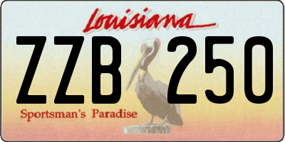 LA license plate ZZB250