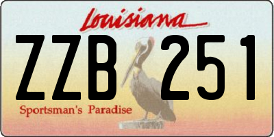 LA license plate ZZB251