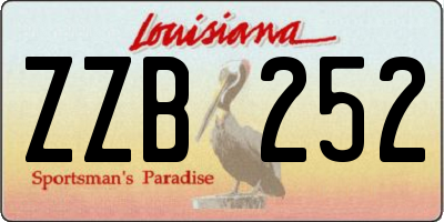 LA license plate ZZB252