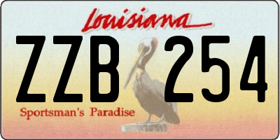 LA license plate ZZB254