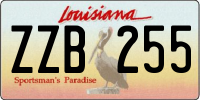 LA license plate ZZB255