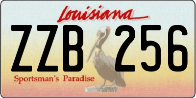 LA license plate ZZB256