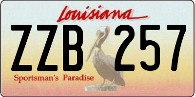 LA license plate ZZB257