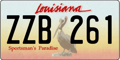 LA license plate ZZB261