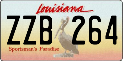 LA license plate ZZB264