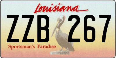 LA license plate ZZB267