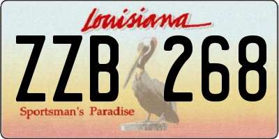 LA license plate ZZB268