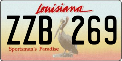 LA license plate ZZB269