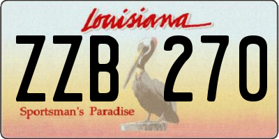 LA license plate ZZB270