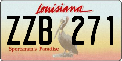 LA license plate ZZB271