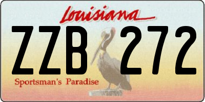 LA license plate ZZB272