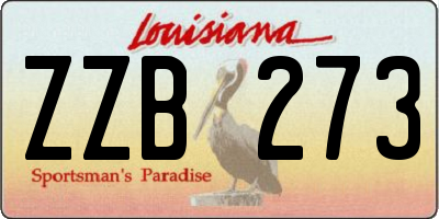 LA license plate ZZB273