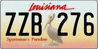 LA license plate ZZB276