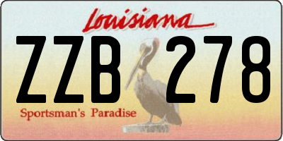 LA license plate ZZB278