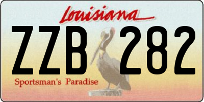 LA license plate ZZB282