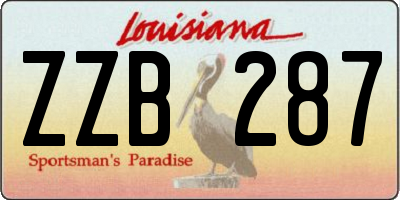 LA license plate ZZB287