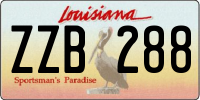 LA license plate ZZB288