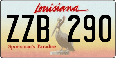 LA license plate ZZB290