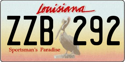 LA license plate ZZB292