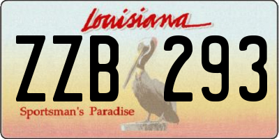 LA license plate ZZB293