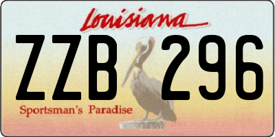 LA license plate ZZB296