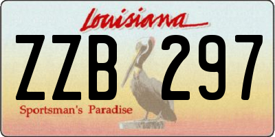 LA license plate ZZB297