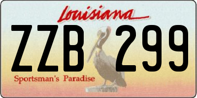 LA license plate ZZB299