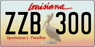 LA license plate ZZB300