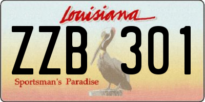 LA license plate ZZB301