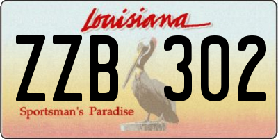 LA license plate ZZB302